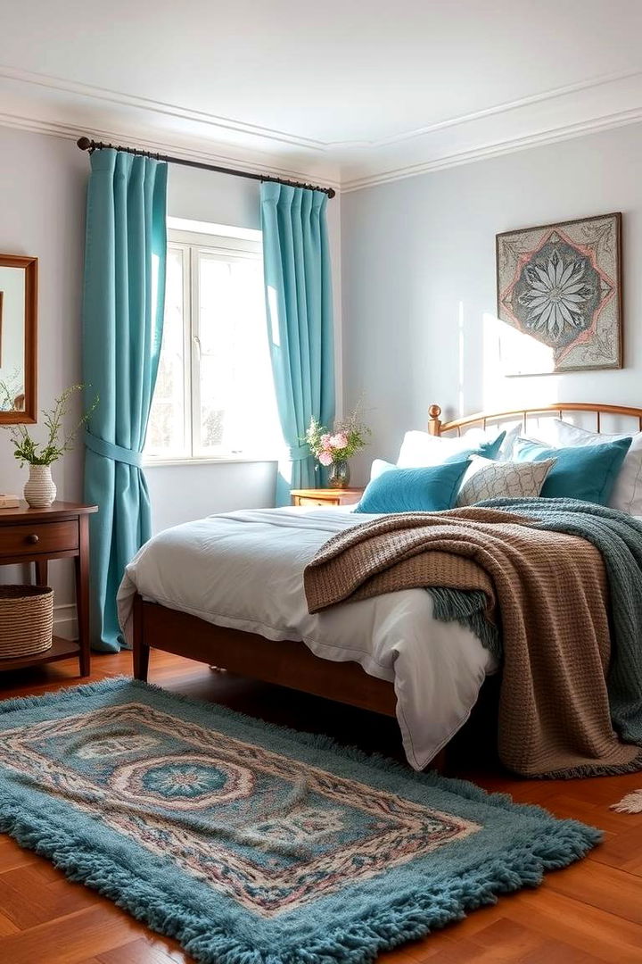 Inviting Sky Blue Textiles - 22 Sky Blue Bedroom Ideas