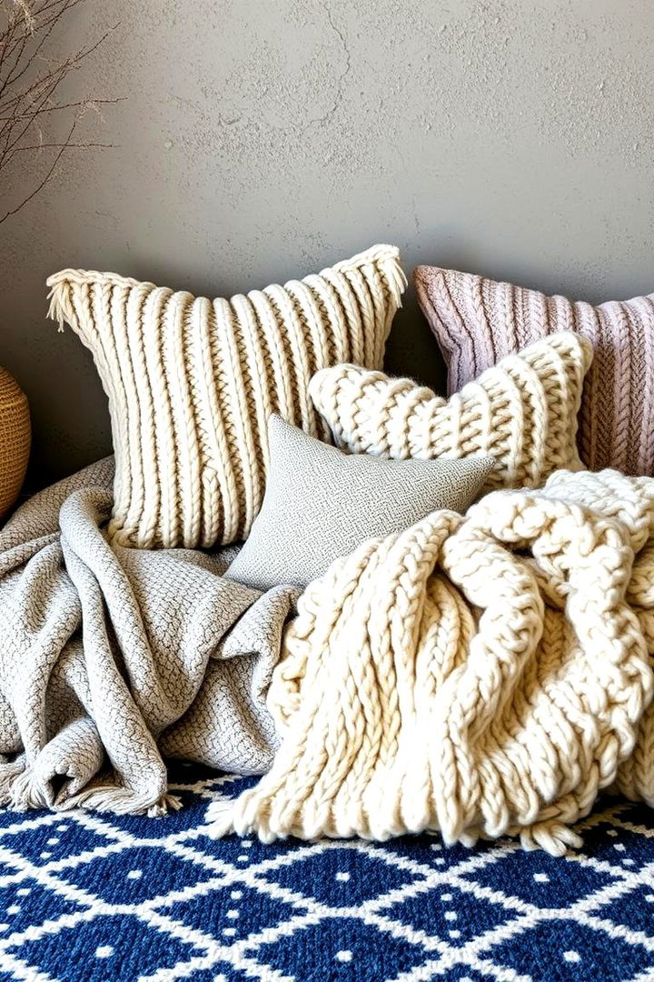 Inviting Textile Layers - 22 Navy Blue and Grey Living Room Ideas