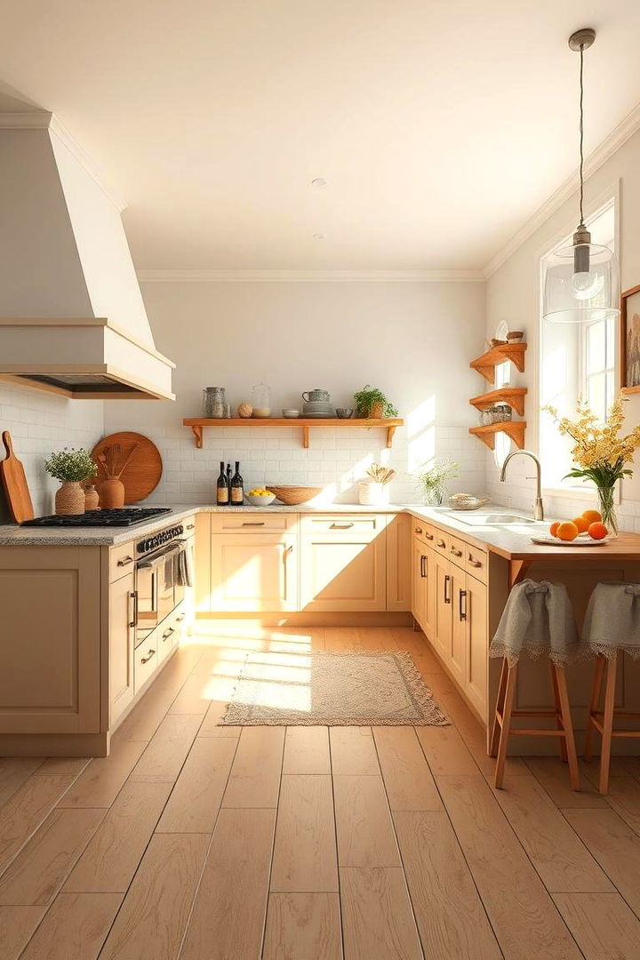 Inviting Warmth with Lightness - 22 Light Wood Floor Kitchen Ideas