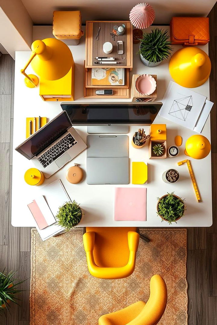 Inviting Workspace Decor to Boost Creativity - 22 How to Decorate With Yellow and Pink