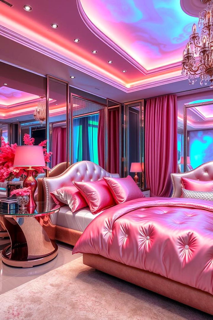 Iridescent Coral Accents for a Glam Twist - 22 Coral Bedroom Ideas