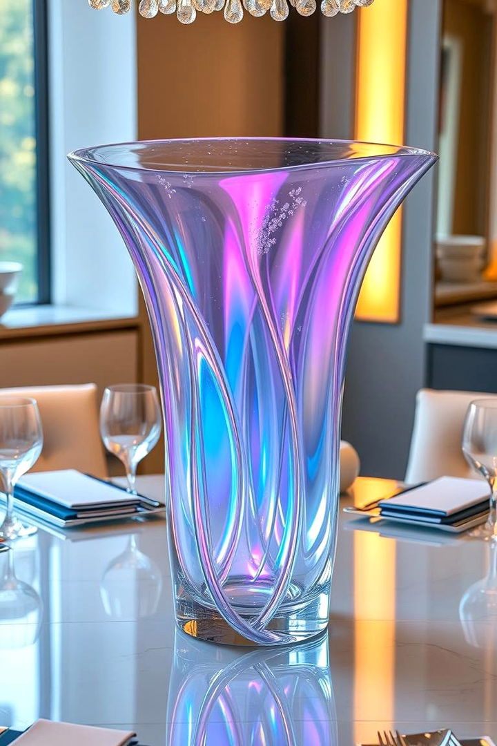 Iridescent Glass Accents - 22 Dining Table Centerpiece Ideas