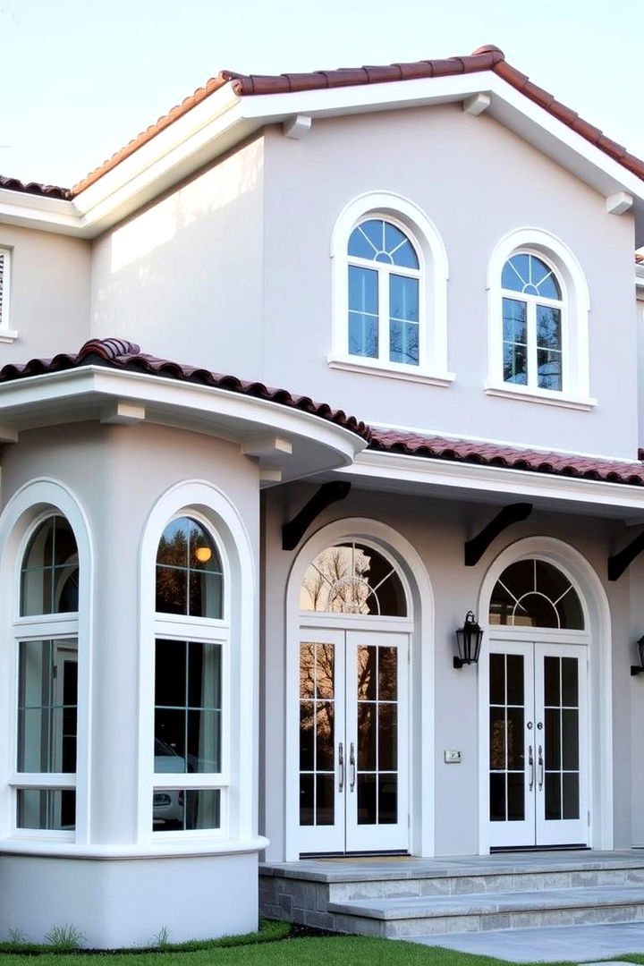 Italian Influences in Modern Form - 22 Light Grey House With White Trim Design Ideas