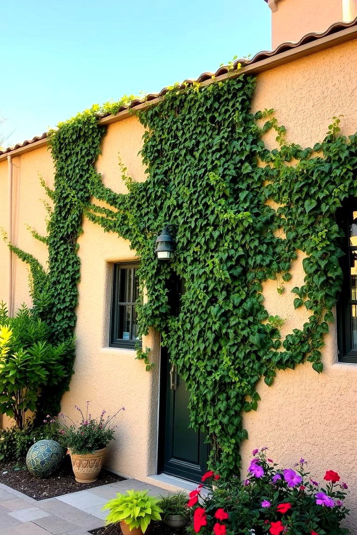 Ivy Draped Exterior Walls - 22 Dark Green Exterior Ideas