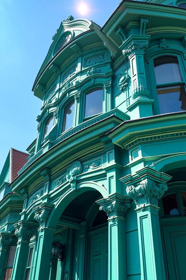 Jade Rich Detailing - 22 Green Victorian House Colors