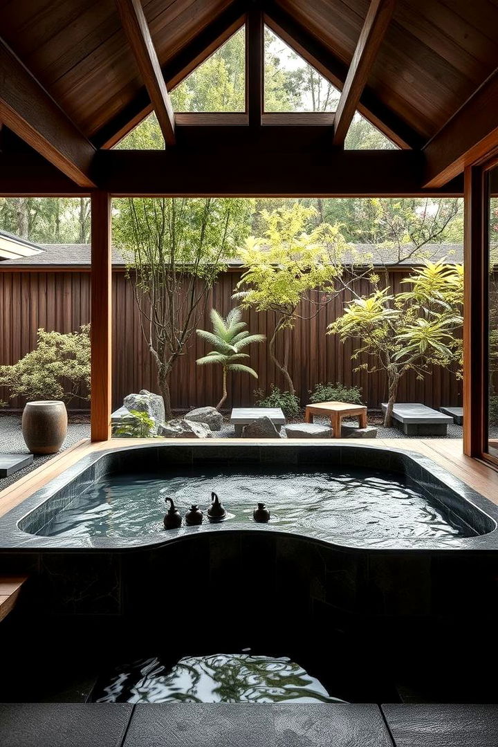 Japanese Inspired Soaking Tub Retreat - 22 Outdoor Bathtub Ideas