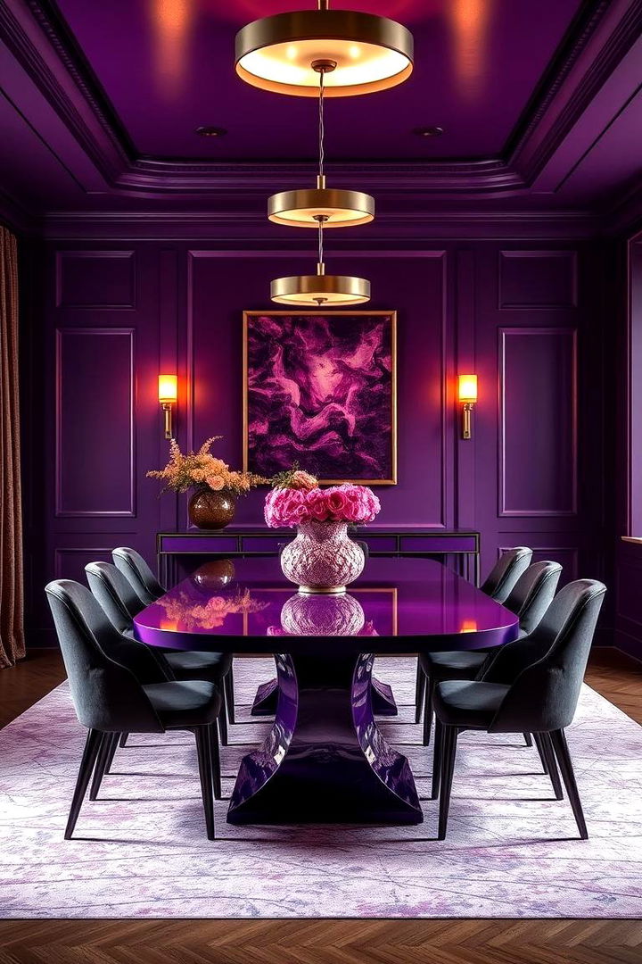 Jewel Toned Dining Table - 22 Purple Dining Room Ideas