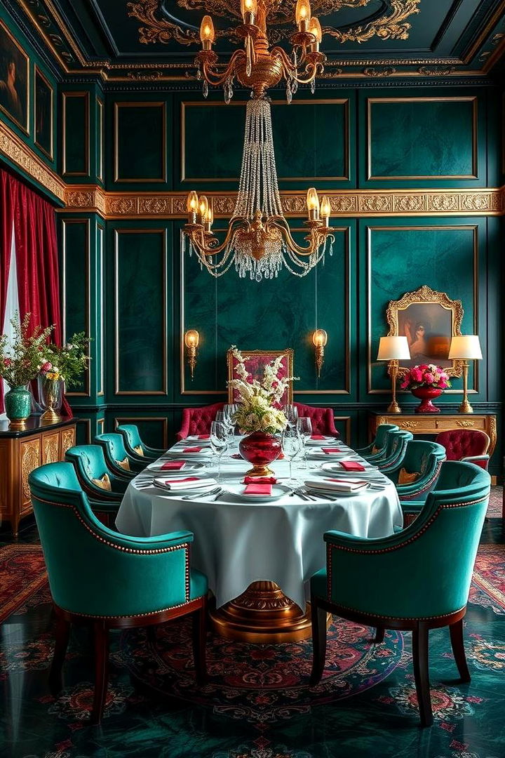 Jewel Toned Finishes - 22 Colorful Dining Room Ideas
