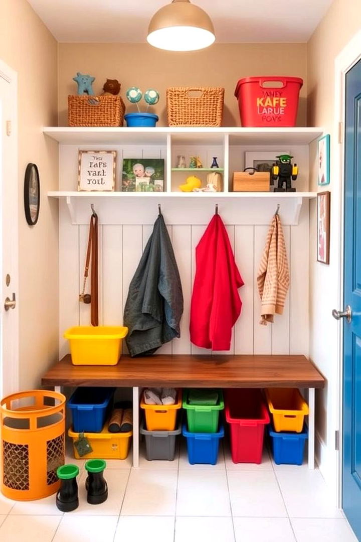 Kid Friendly Organizational Zone - 22 Mudroom Laundry Room Ideas
