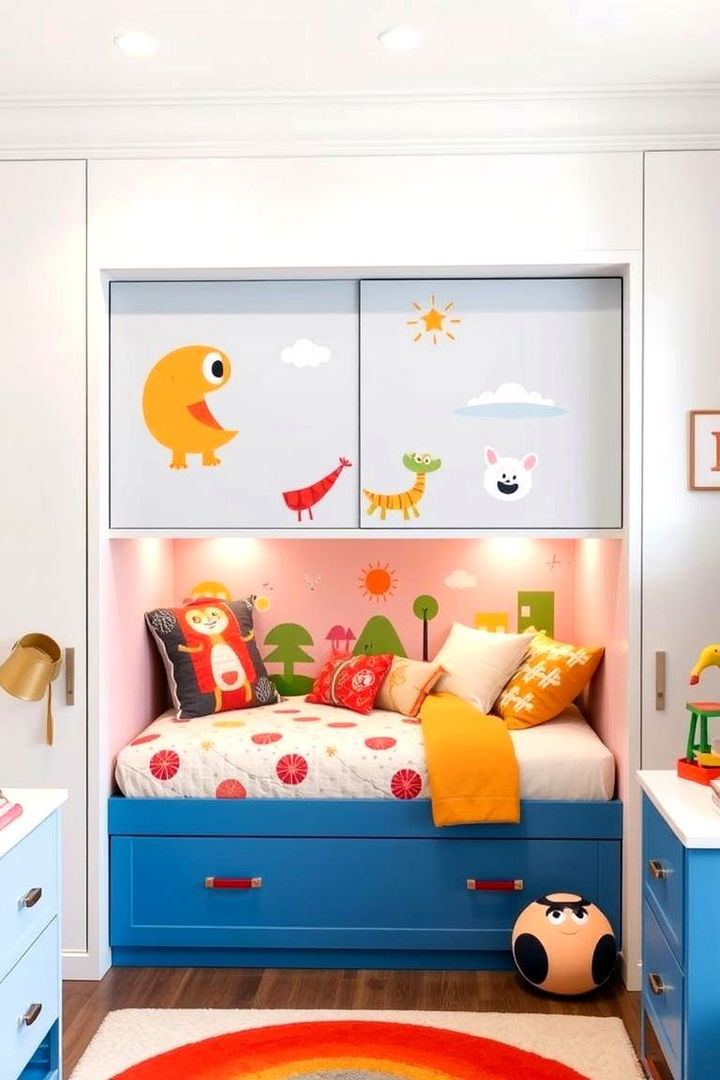 Kid Friendly Themed Murphy Bed - 22 Murphy Bed Ideas