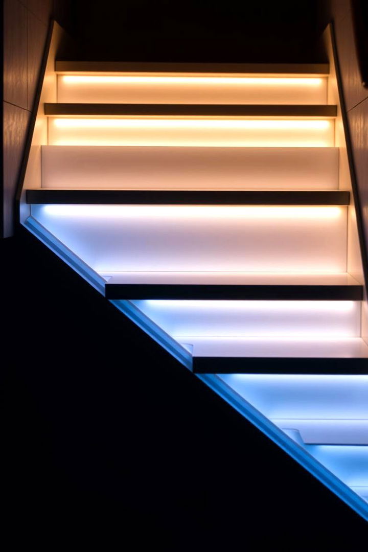 LED Backlit Stair Risers for a Luminous Effect - 22 Stair Riser Ideas