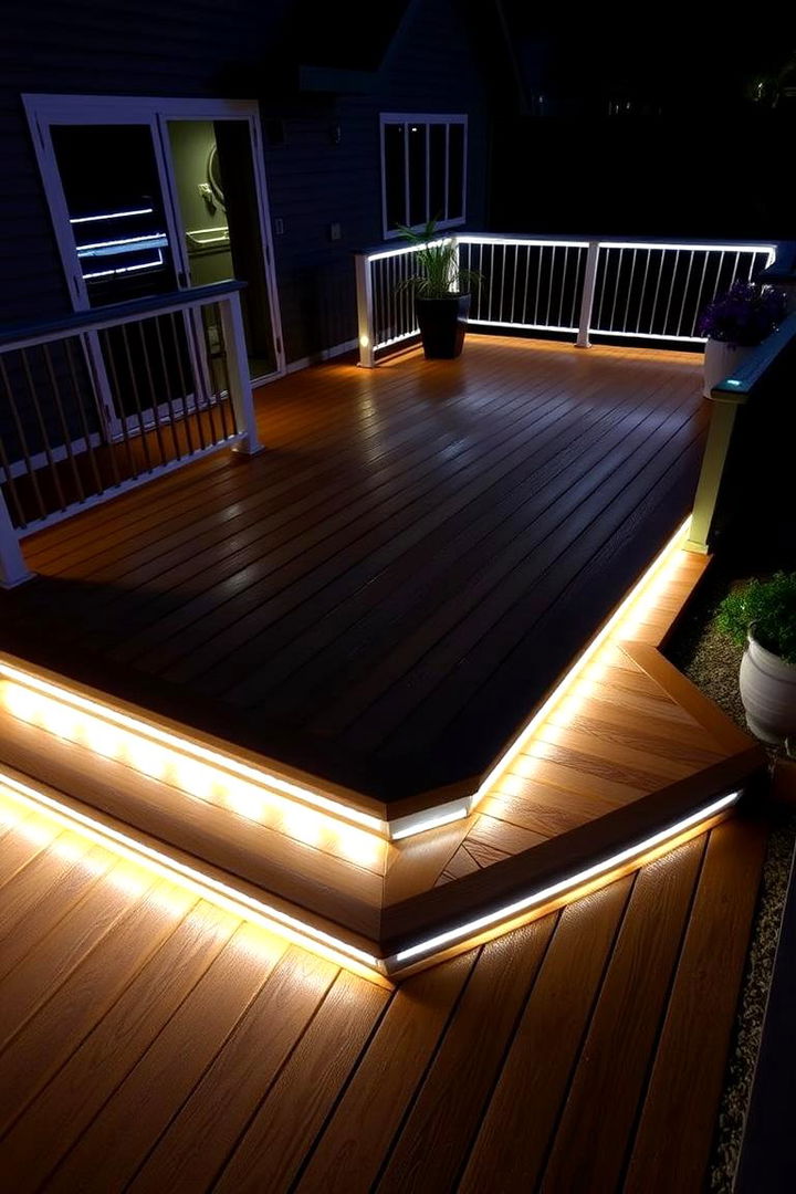 LED Deck Strip Lighting - 22 Backyard Lighting Ideas
