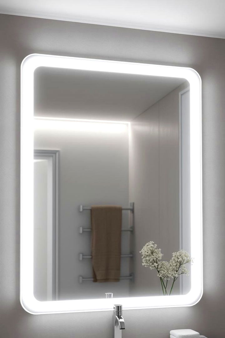 LED Framed Mirror Integrations - 22 Small Bathroom Lighting Ideas