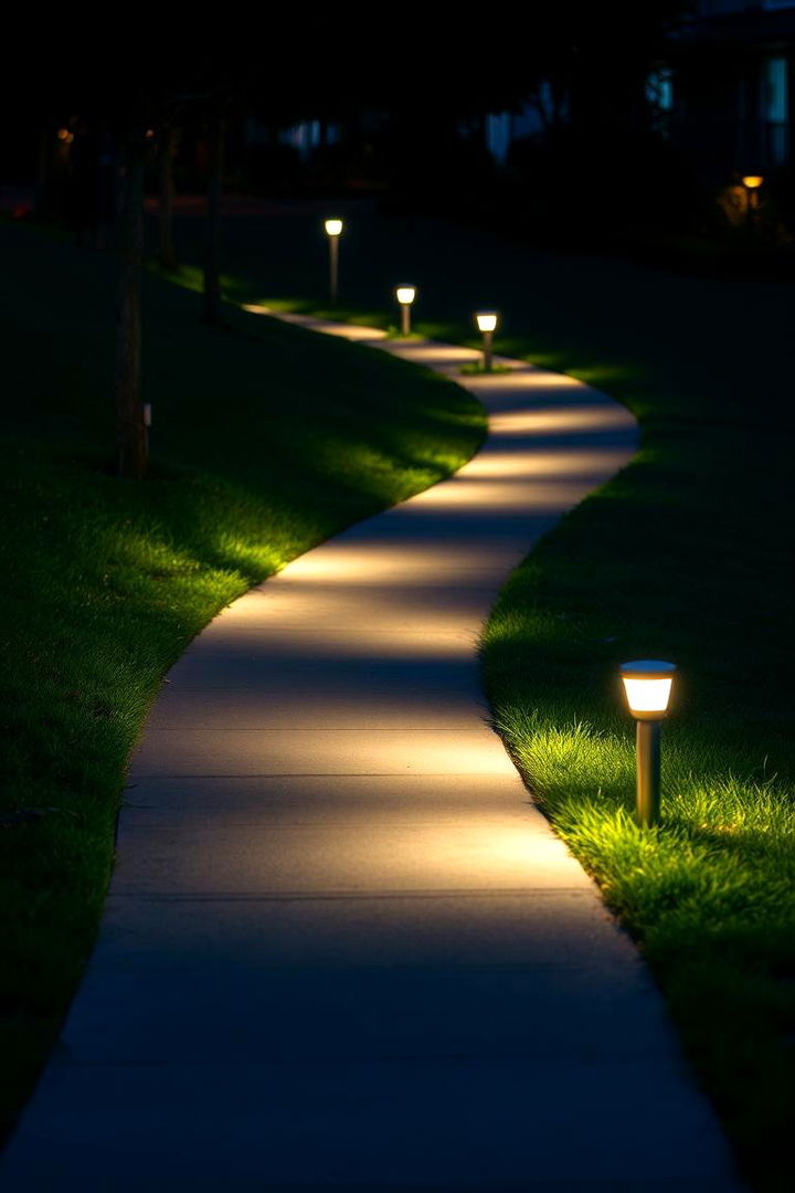 LED Illuminated Evening Walk - 22 Sloped Walkway Ideas