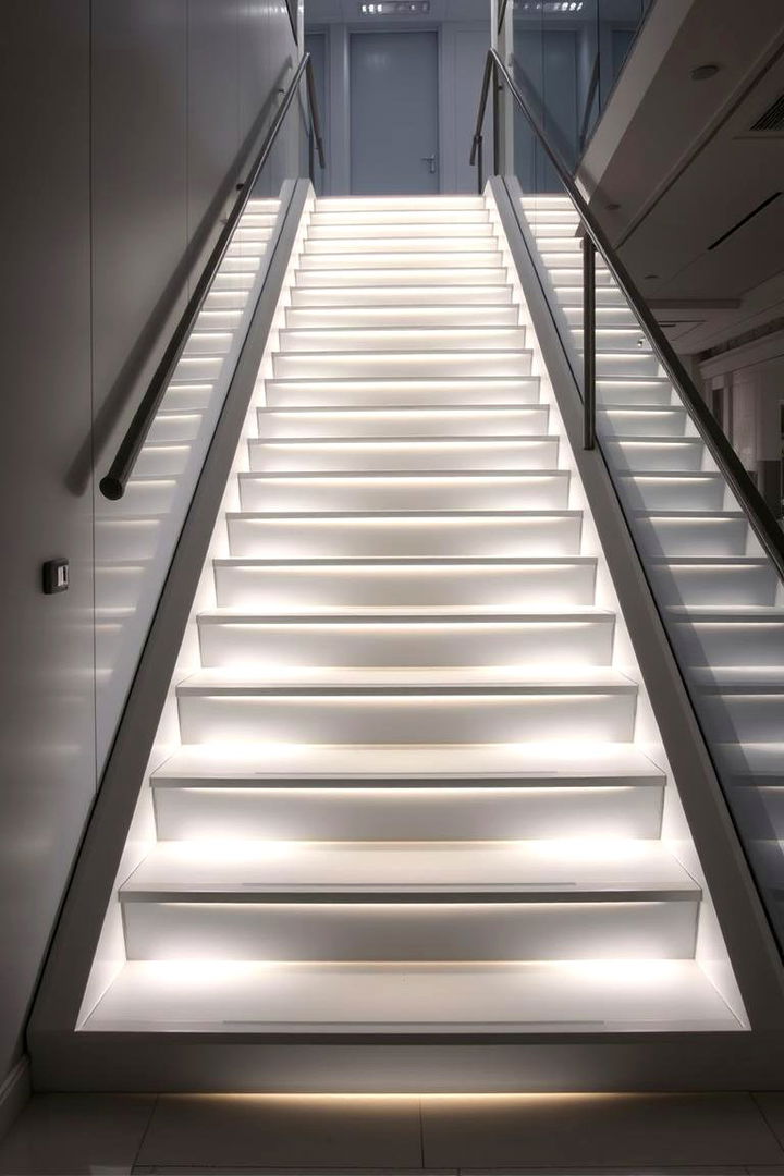 LED Integration for Modern Glow - 22 Contemporary Staircase Design Ideas