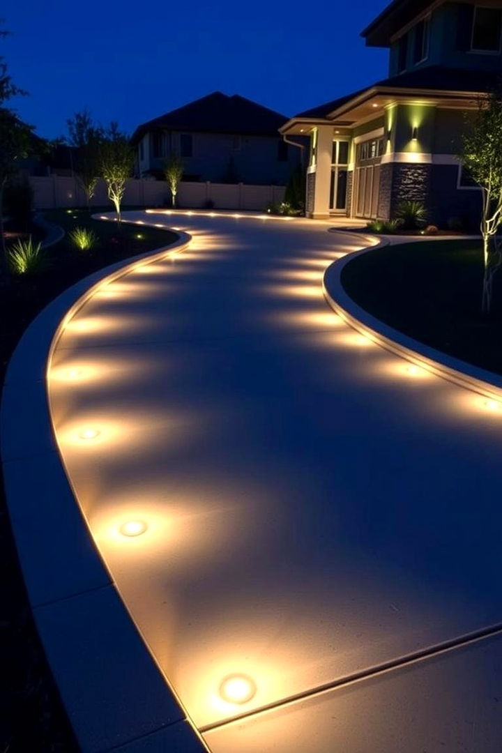 LED Lit Driveway Ambiance - 22 driveway entrance ideas