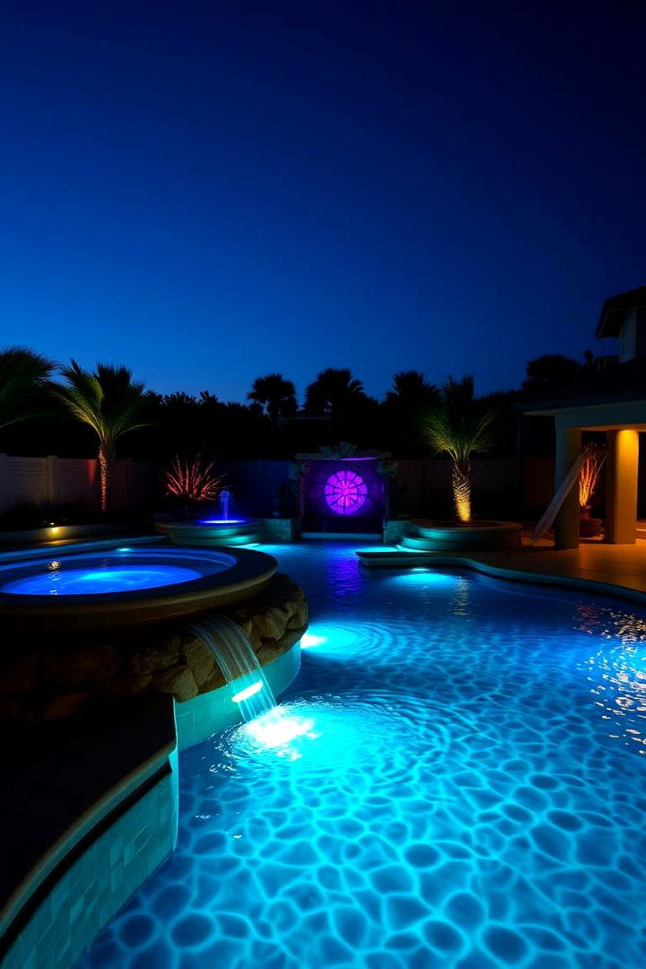 LED Lit Nighttime Oasis - 22 Plunge Pool Ideas