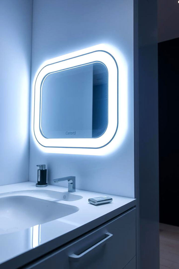 LED Lit Vanity - 22 Small Bathroom Vanity Ideas