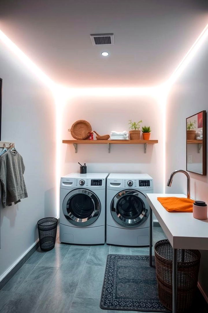 LED Rove Lighting for Walls - 22 Laundry Room Lighting Ideas