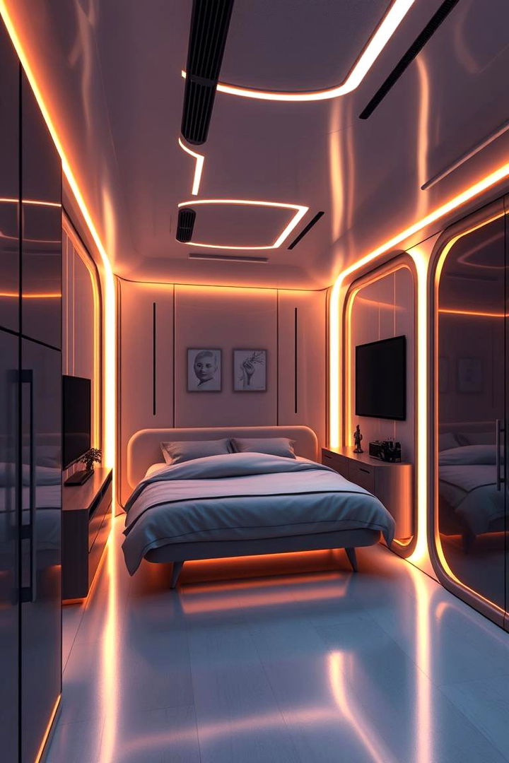 LED Strip Accents - 22 Small Bedroom Lighting Ideas