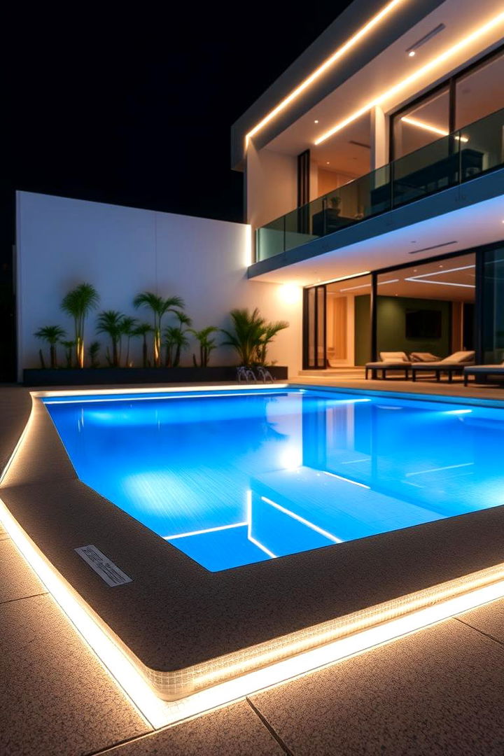 LED Strip Detailing - 22 Pool Lighting Ideas