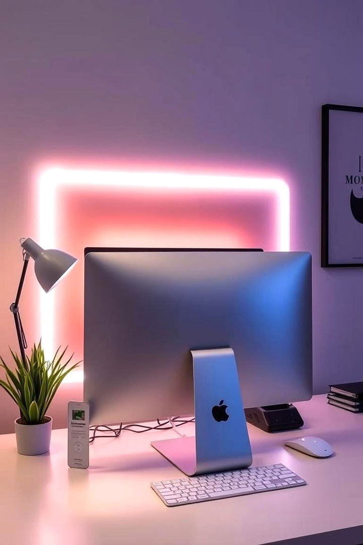 LED Strip Lighting Accents - 22 Home Office Lighting Ideas