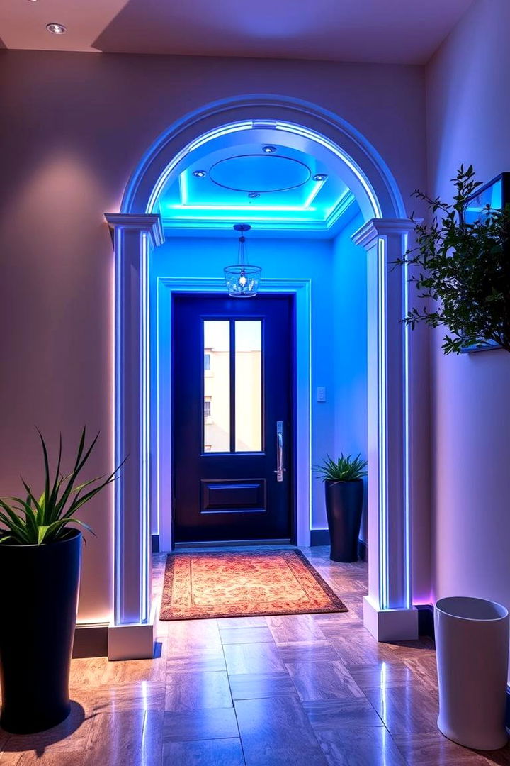 LED Strip Lighting for Modern Looks - 22 Entryway Lighting Ideas