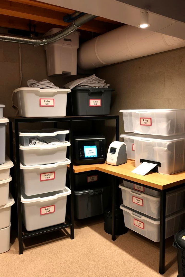 Labeling and Sorting Stations - 22 Basement Storage Ideas