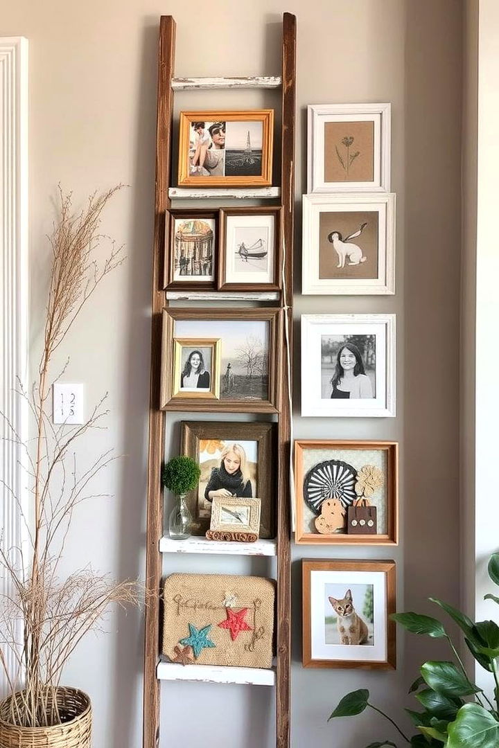 Ladder Art Display and Storage - 22 Ladder Storage Ideas