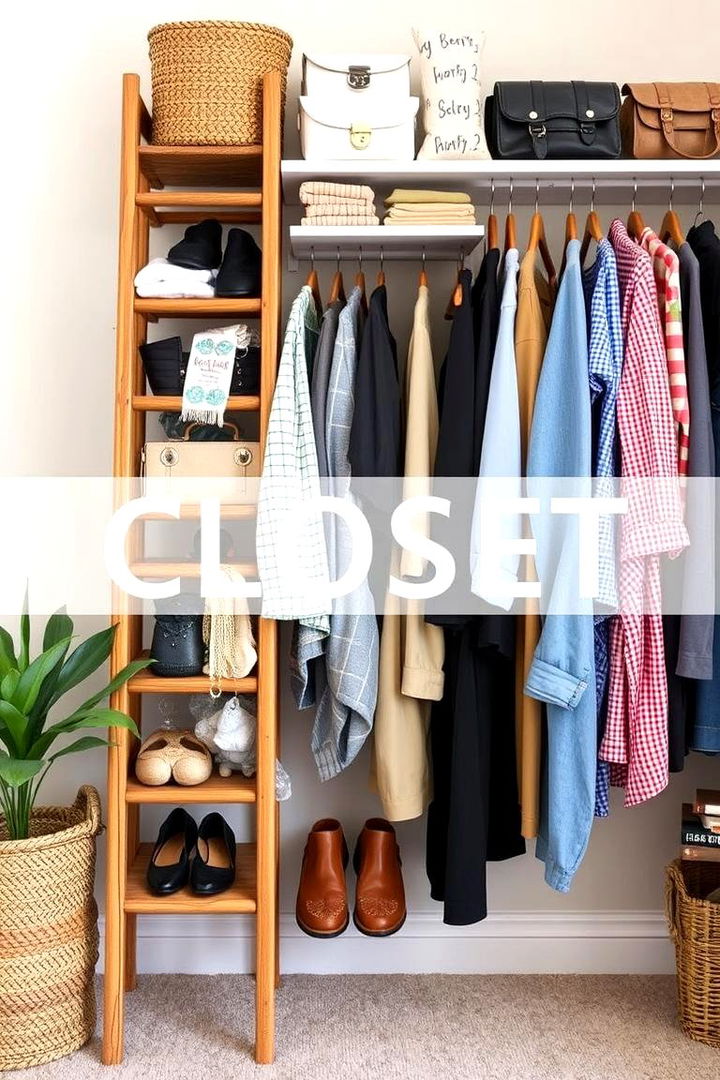 Ladder Closet Organizer for Clothes - 22 Ladder Storage Ideas