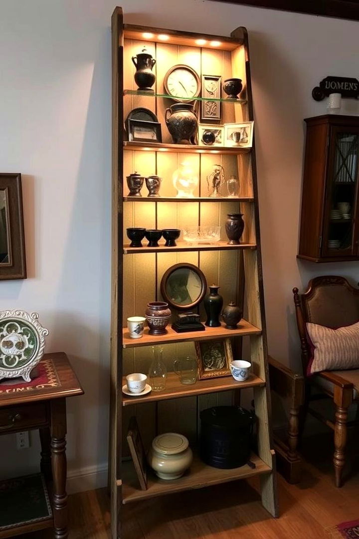 Ladder Display for Antique Items - 22 Ladder Storage Ideas