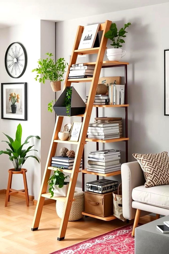 Ladder Multi Room Storage Solution - 22 Ladder Storage Ideas