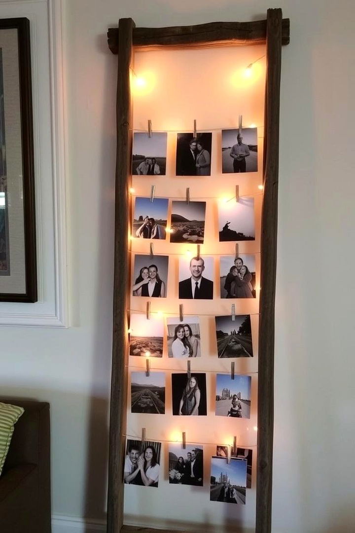 Ladder Photo Album Display - 22 Photo Display Ideas