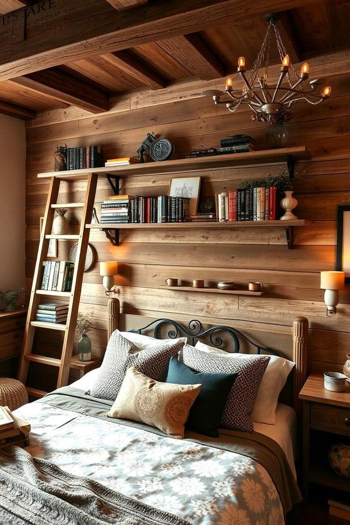Ladder Shelves for a Rustic Touch - 22 Bedroom Storage Ideas