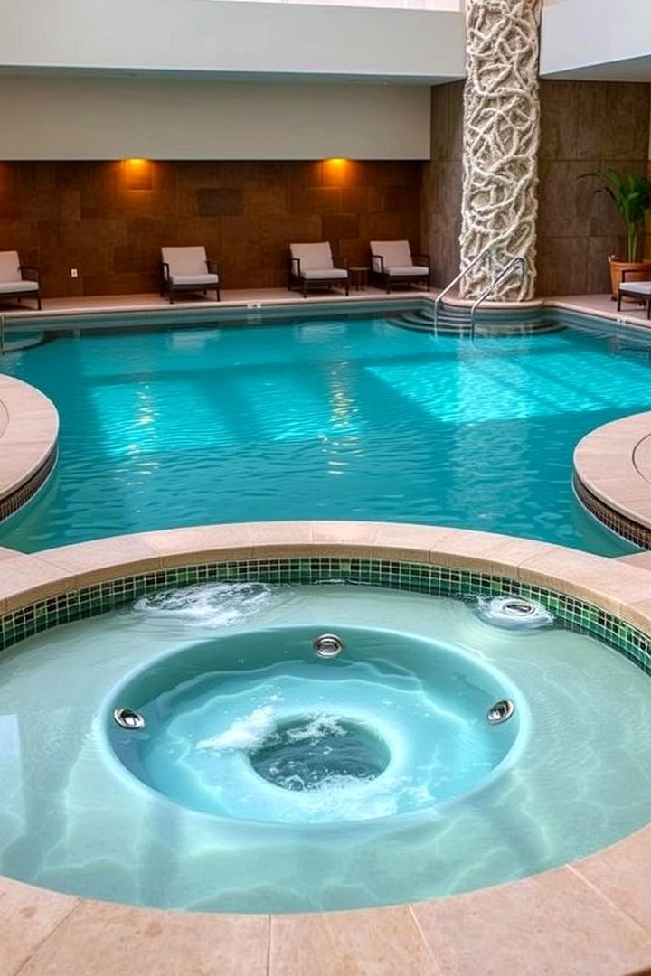 Lagoon Pool with Integrated Spa - 22 Lagoon Pool Ideas