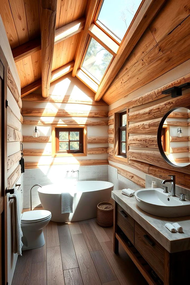 Landed Skylights and Natural Light - 22 Rustic Bathroom Ideas