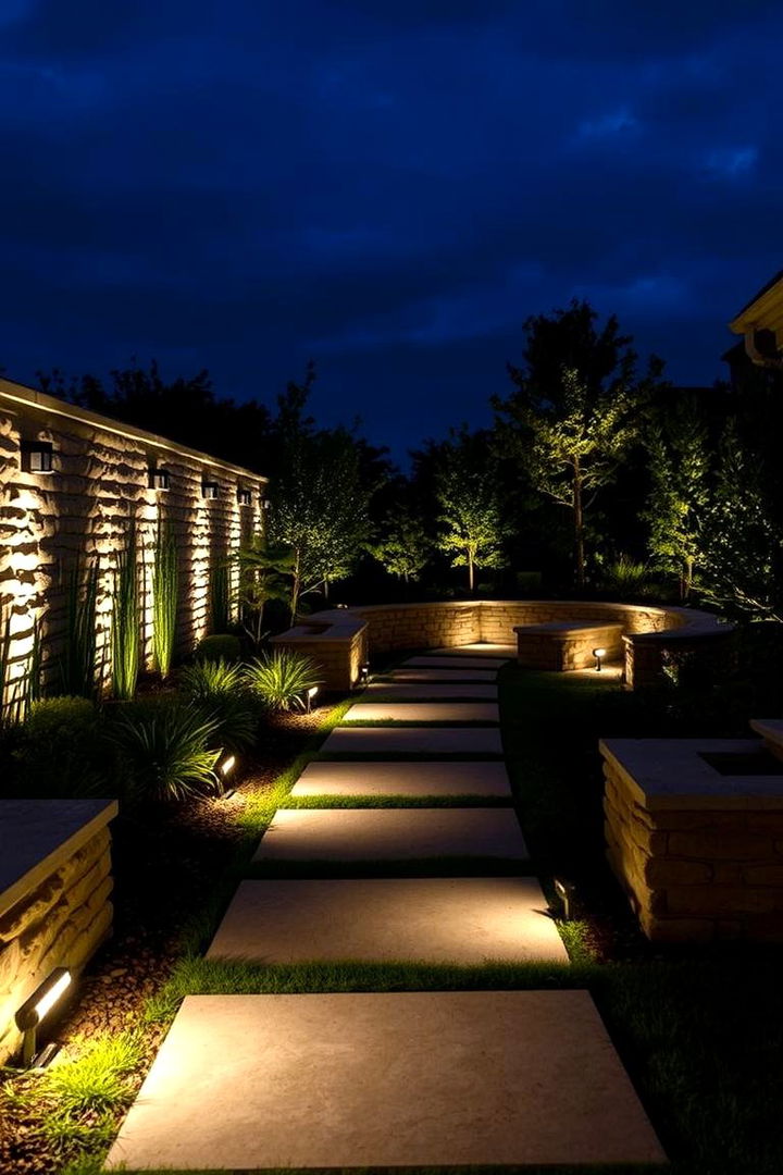 Landscape Lighting Accents - 22 L Shaped Backyard Ideas