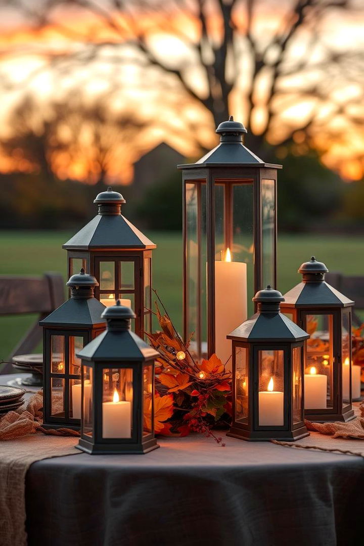 Lantern Lighting Charm - 22 Fall Table Decor Ideas