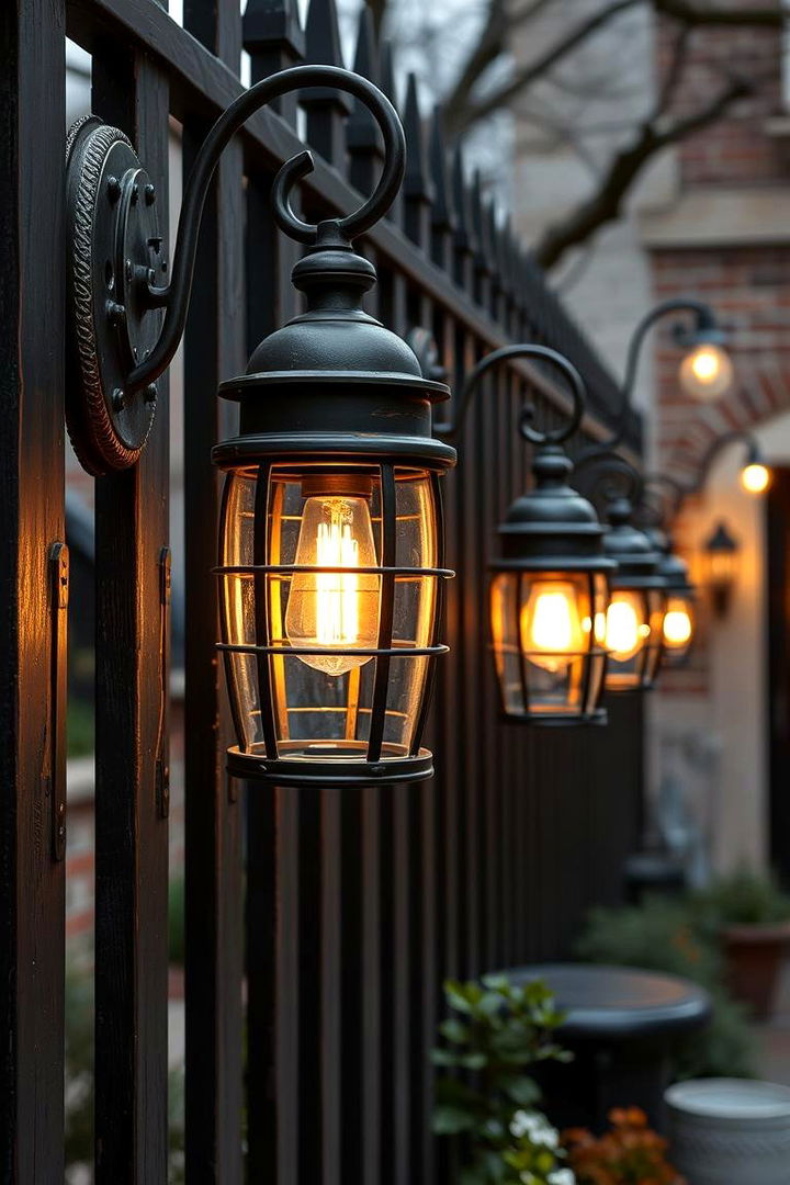 Lantern Style Fixtures - 22 Fence Lighting Ideas