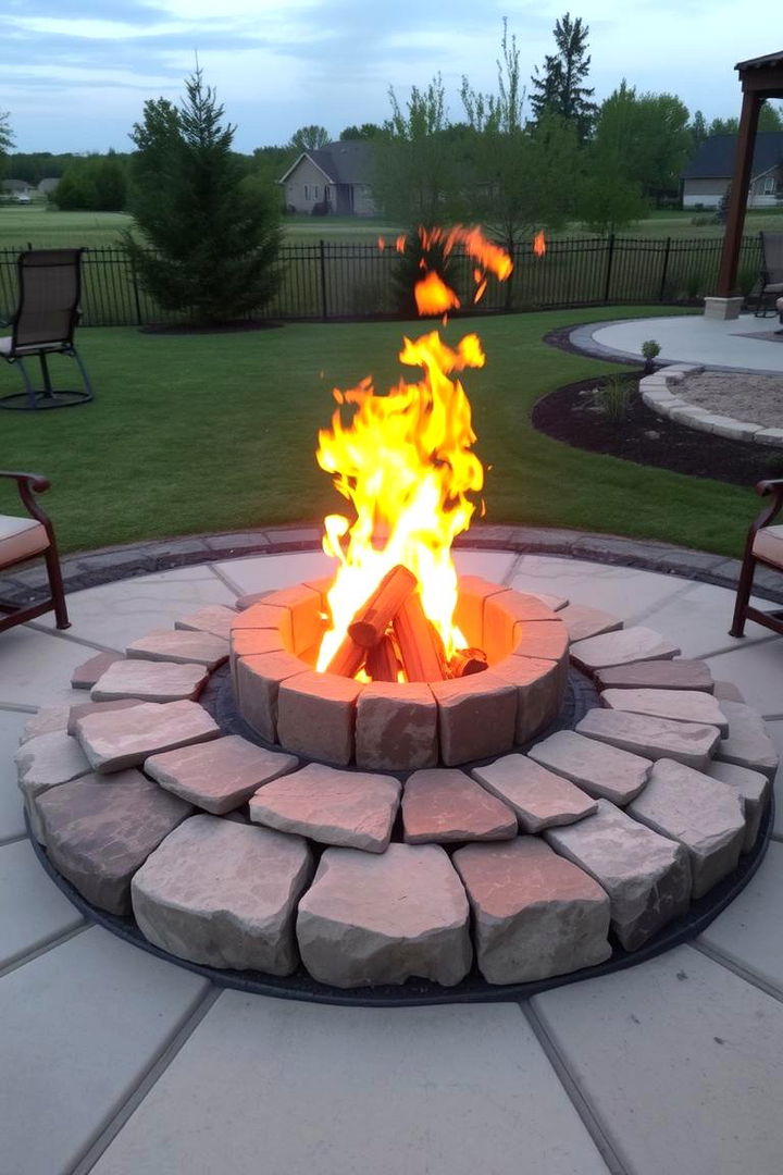 Large Circular Rock Fire Pit - 22 Rock Fire Pit Ideas
