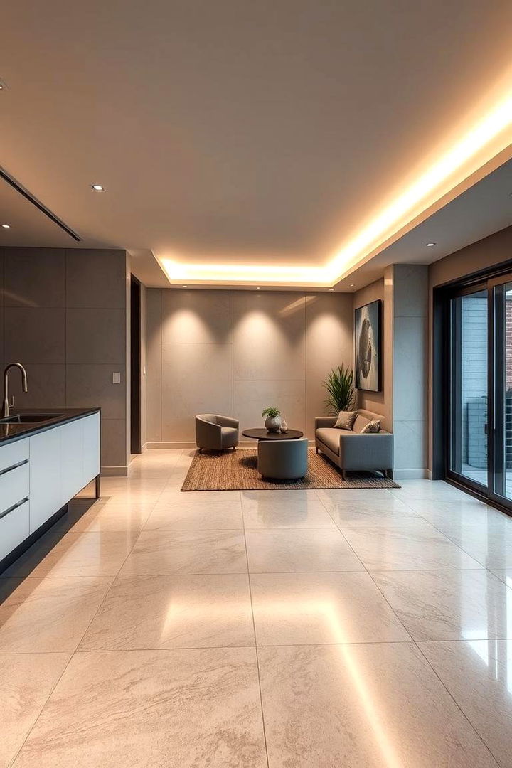 Large Format Porcelain Tiles - 22 Basement Floor Ideas