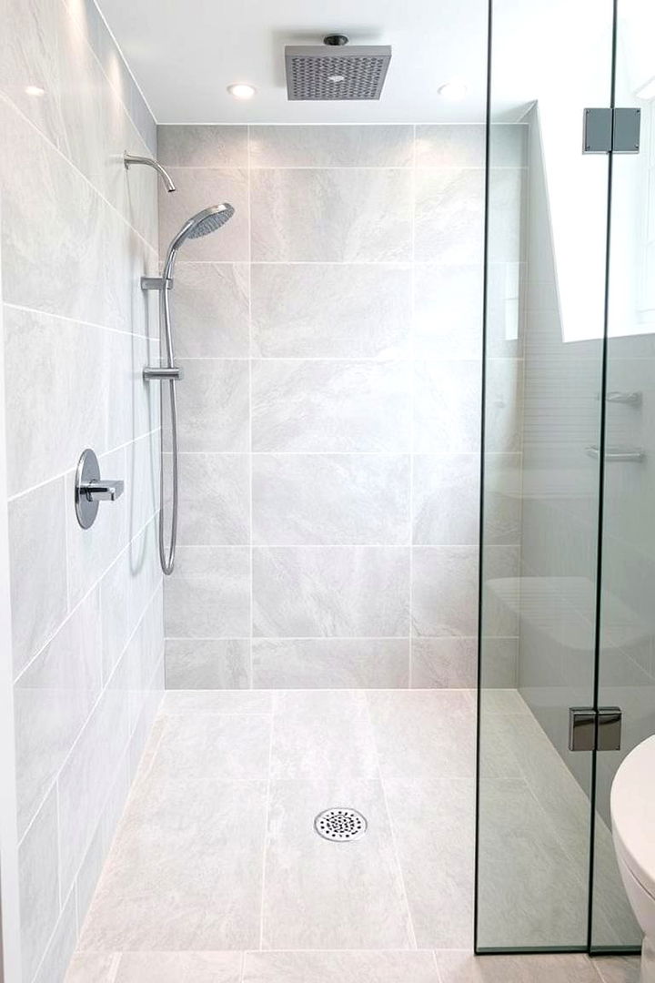 Large Format Sophistication - 22 Shower Floor Tile Ideas