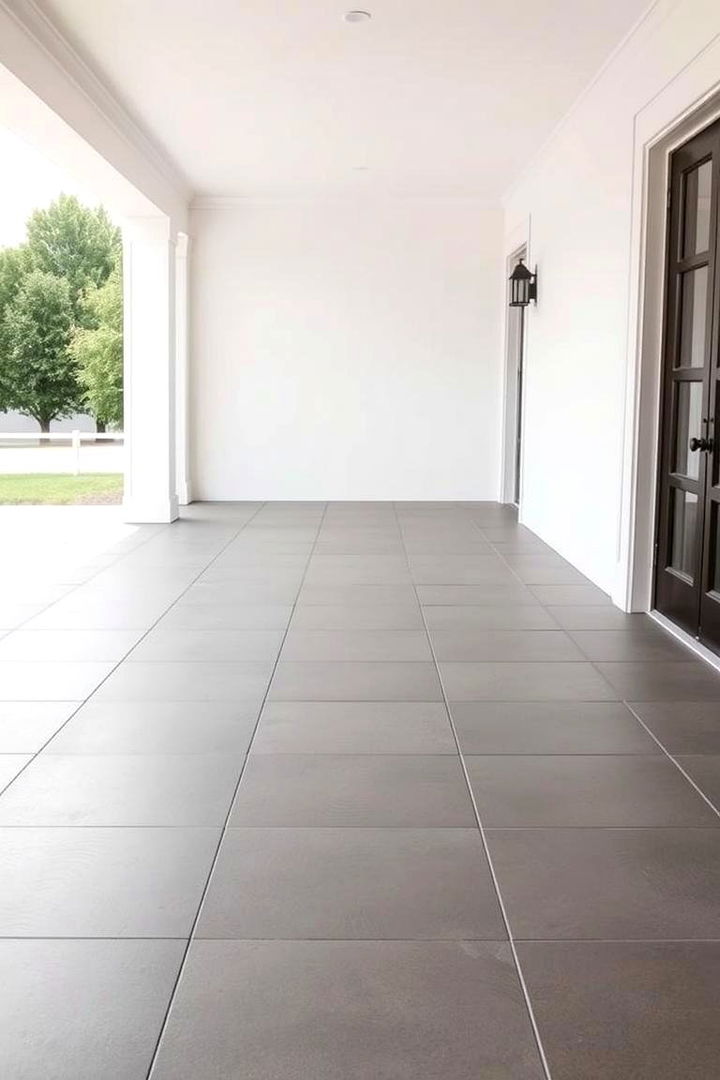 Large Format Sophistication - 22 Front Porch Tile Ideas