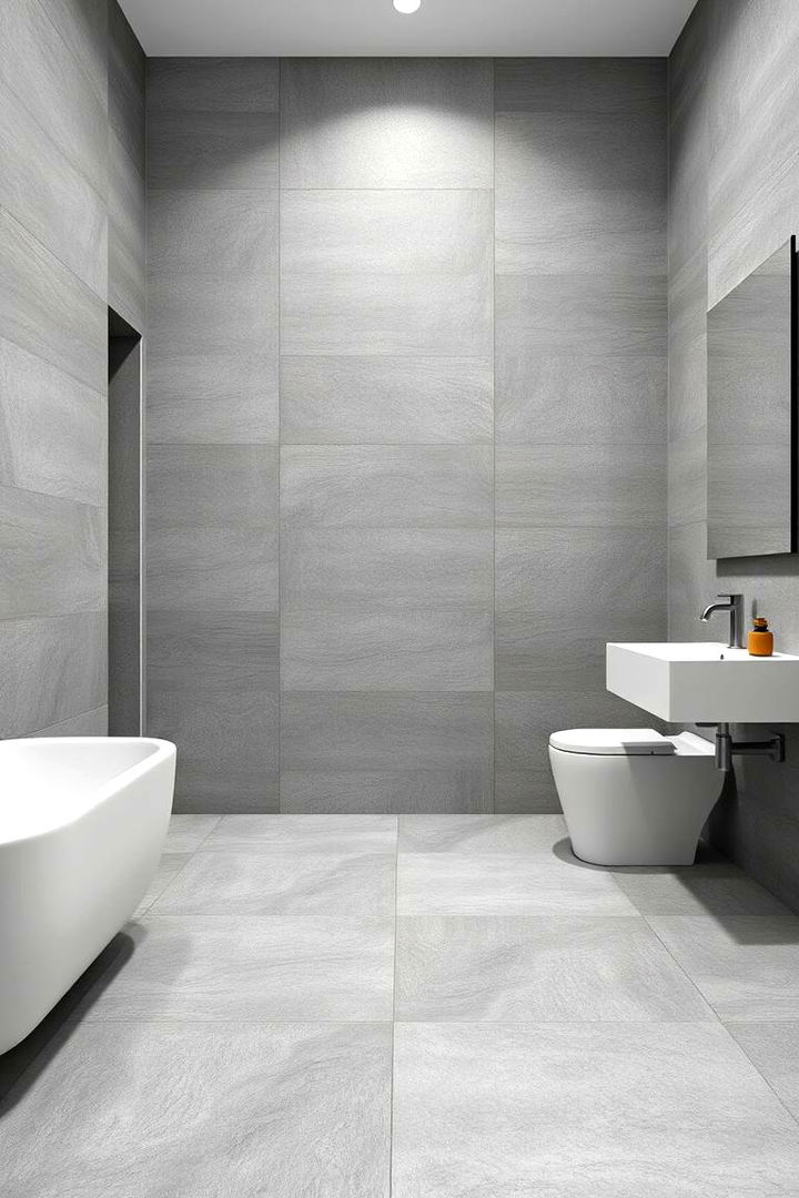 Large Format Tiles Design - 22 Grey Tile Bathroom Ideas