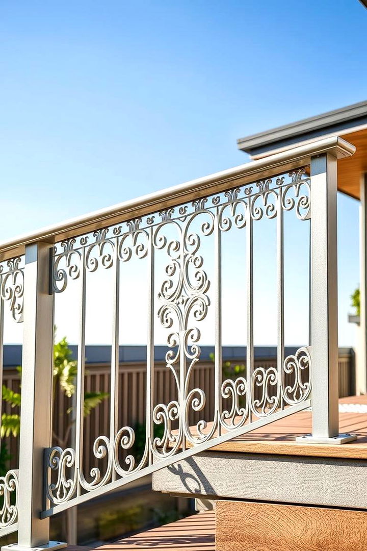 Laser Cut Elegance - 22 Metal Deck Railing Ideas