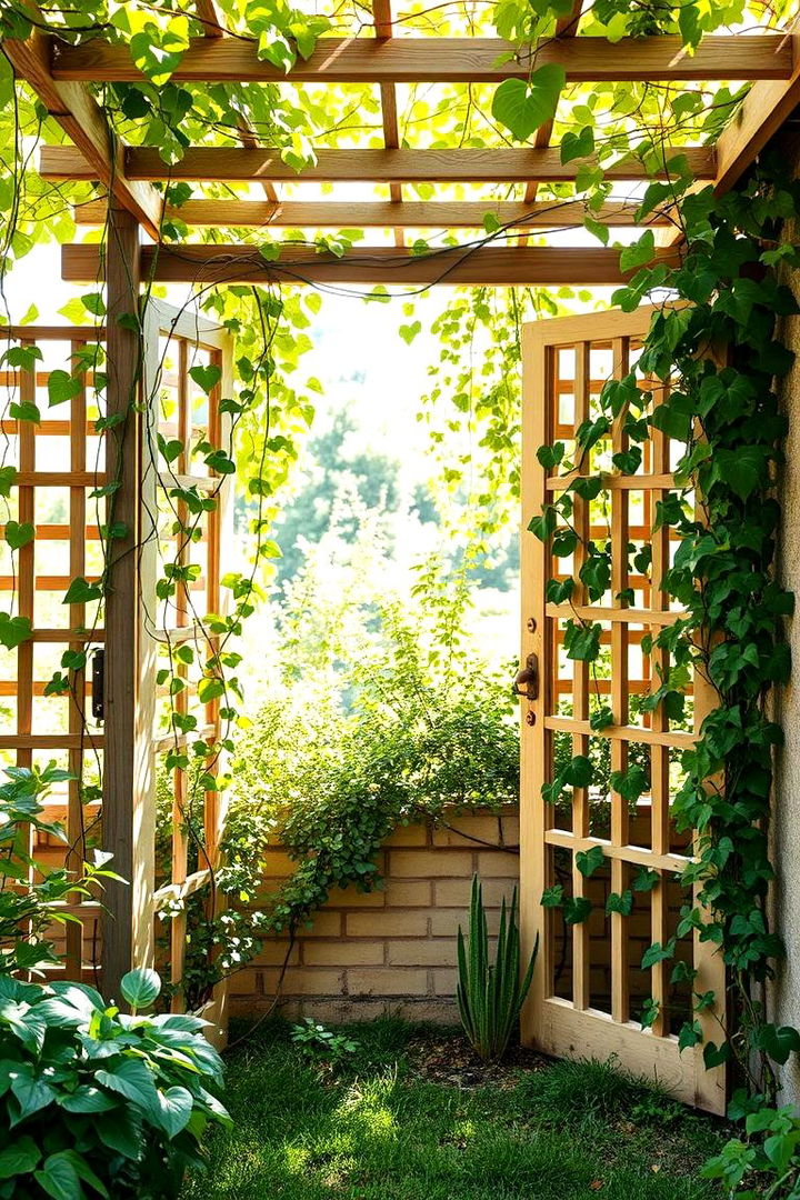 Lattice Panels with Climbing Vines - 22 Backyard Privacy Ideas