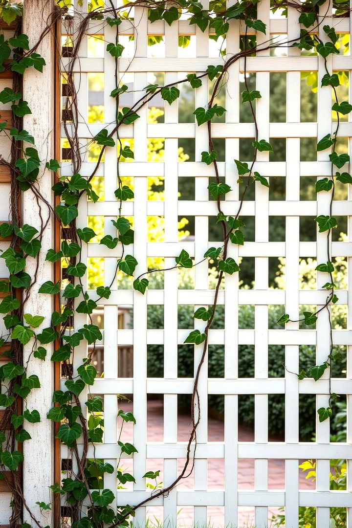 Lattice with Climbing Vines - 22 Cheap Privacy Fence Ideas