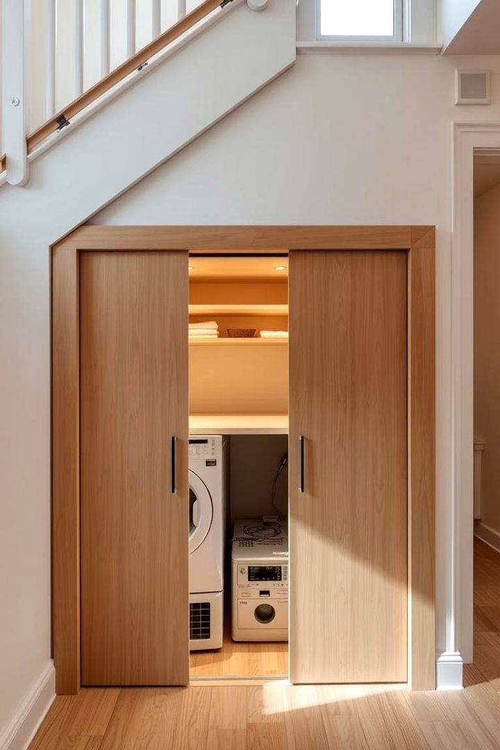 Laundry Convenience Niche - 22 Under Stair Storage Ideas