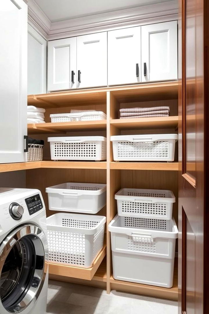 Laundry Room Pull Out Bins - 22 Garbage Can Storage Ideas