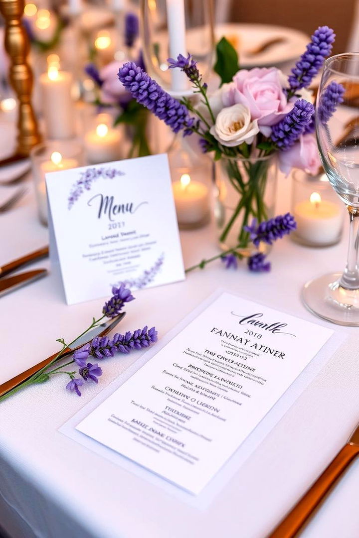 Lavender Inspired Menu - 22 Lavender Wedding Ideas
